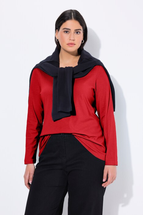 Shirt, slim, ronde hals, lange mouw