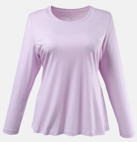 topp, rund hals, slim fit, lång ärm