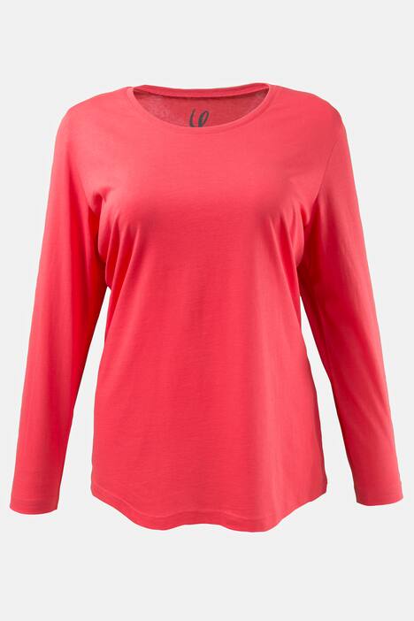 topp, rund hals, slim fit, lång ärm