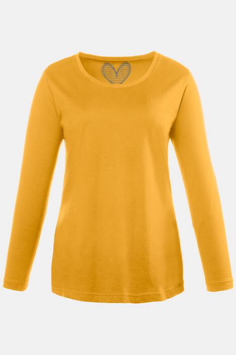 Basic topp, rund hals, slim fit, lång ärm