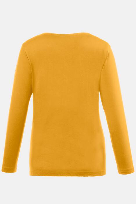 Basic topp, rund hals, slim fit, lång ärm