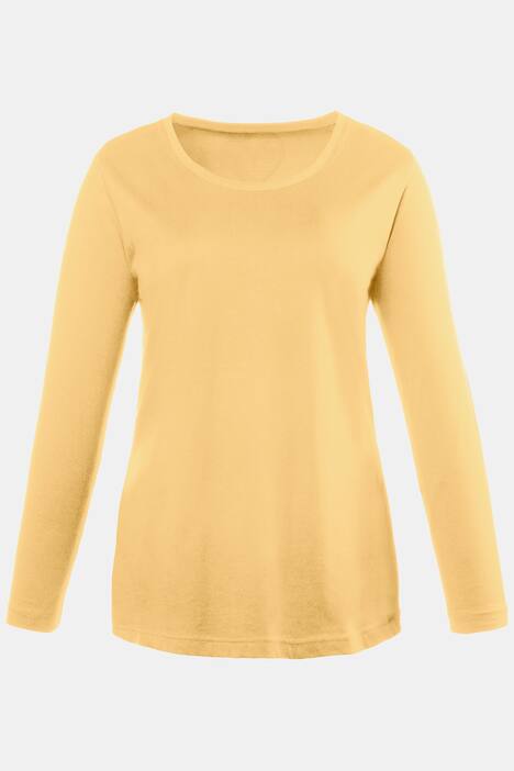Basic topp, rund hals, slim fit, lång ärm