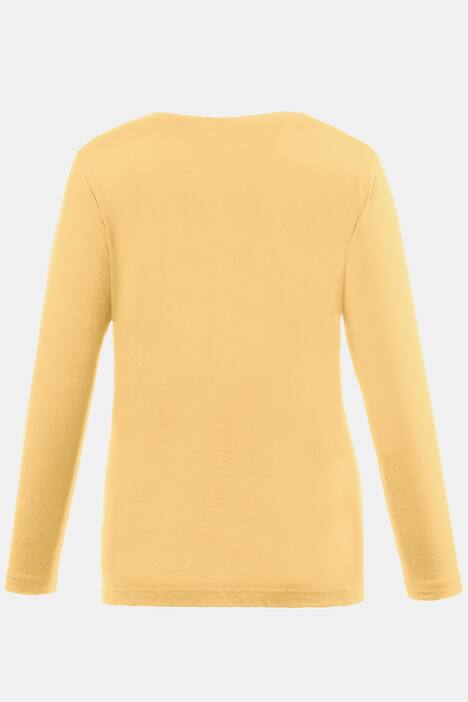 Basic topp, rund hals, slim fit, lång ärm