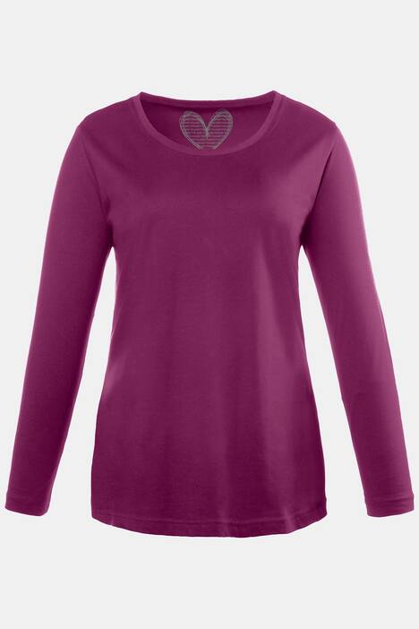 topp, rund hals, slim fit, lång ärm