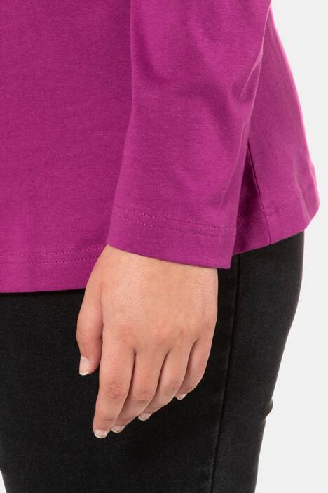 topp, rund hals, slim fit, lång ärm