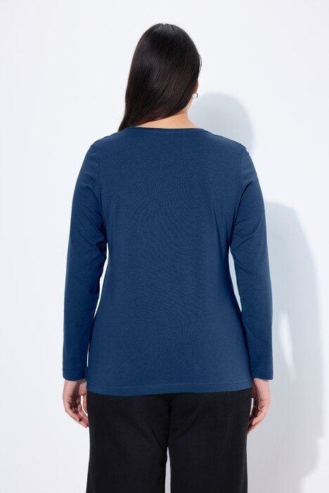 Shirt, slim, ronde hals, lange mouwen