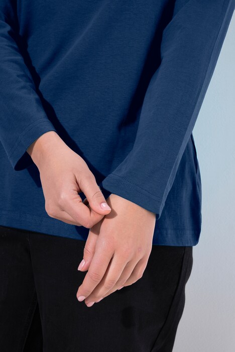 Shirt, slim, ronde hals, lange mouwen