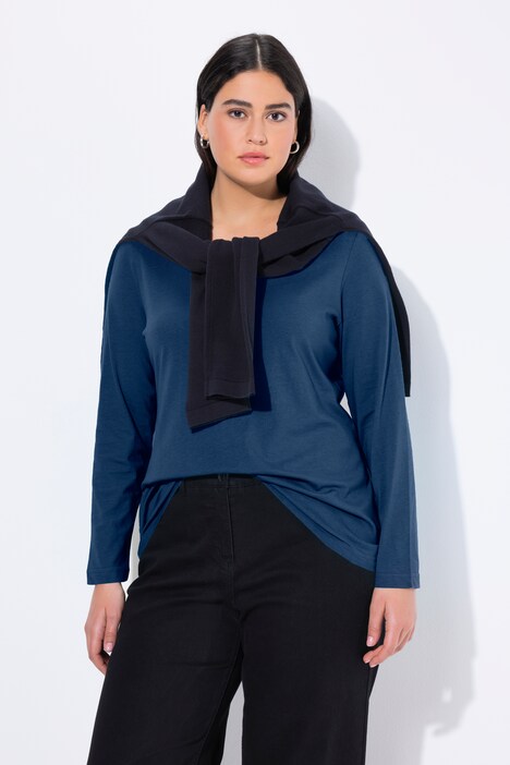 Shirt, slim, ronde hals, lange mouwen