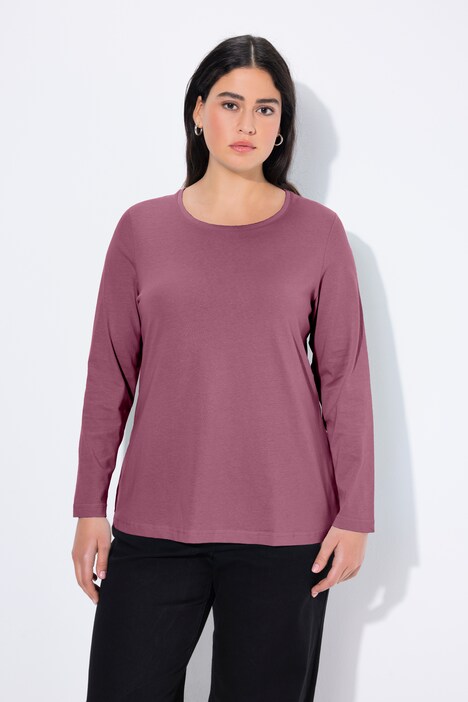 Shirt, slim, ronde hals, lange mouw