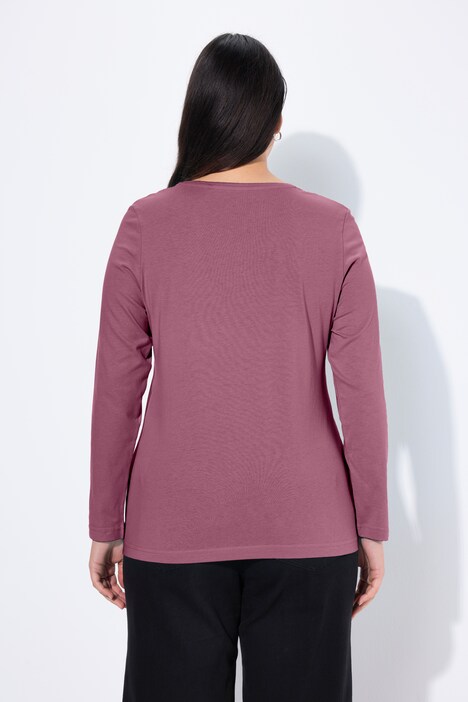 Shirt, slim, ronde hals, lange mouw