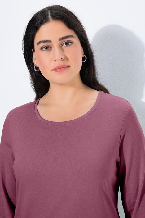 Shirt, slim, ronde hals, lange mouw