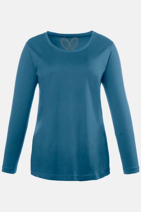 topp, rund hals, slim fit, lång ärm