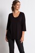Silky Stretch Rounded V-Neck Stretch Knit Top