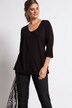Silky Stretch Rounded V-Neck Stretch Knit Top