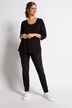 Silky Stretch Rounded V-Neck Stretch Knit Top
