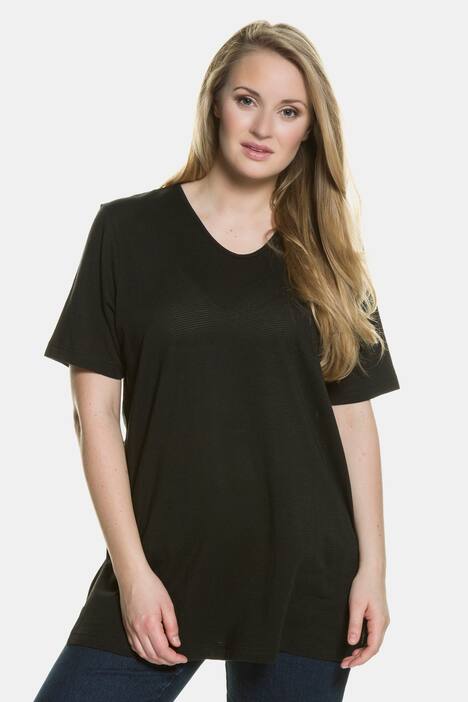 T-Shirt, Strukturringel, Regular, Rundhalsausschnitt