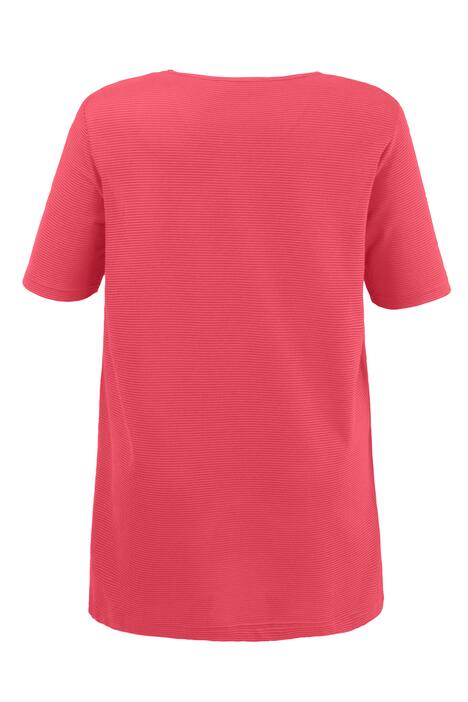 T-Shirt, Strukturringel, Regular, Rundhalsausschnitt, Seitenschlitze