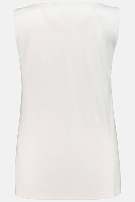 Top, Rundhals, Stretch, breite Träger, ärmellos, Krepp