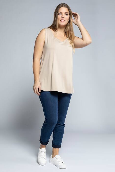 Essential Rayon Round Neck Slinky Stretch Knit Tank