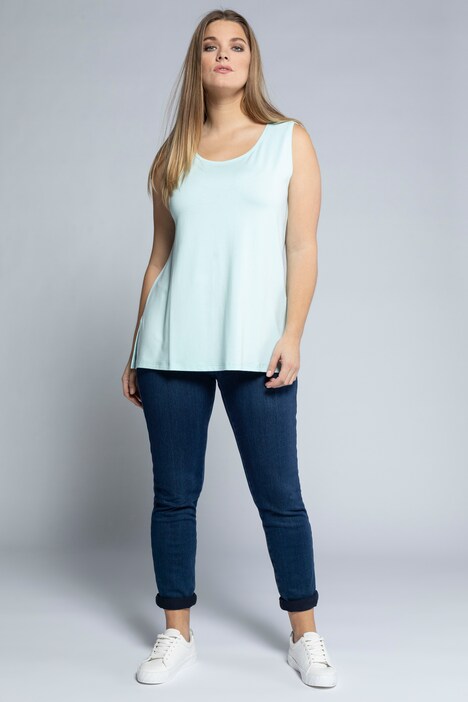 Essential Rayon Round Neck Slinky Stretch Knit Tank