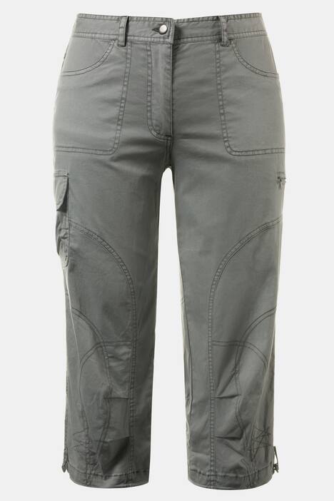 Seamed Cargo Pocket Crop Stretch Pants