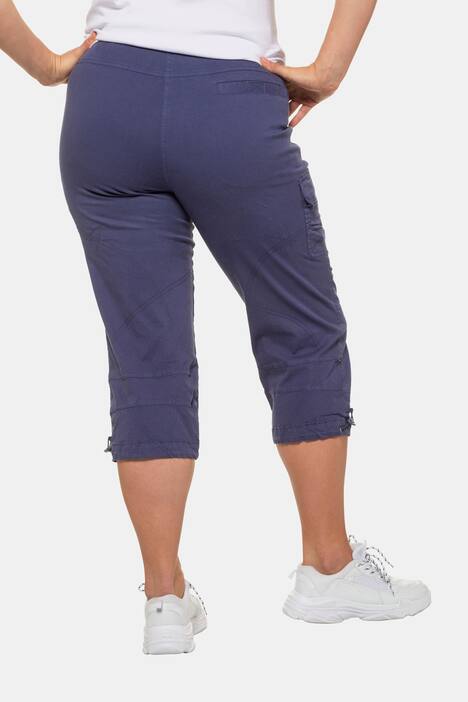 Seamed Cargo Pocket Crop Stretch Pants