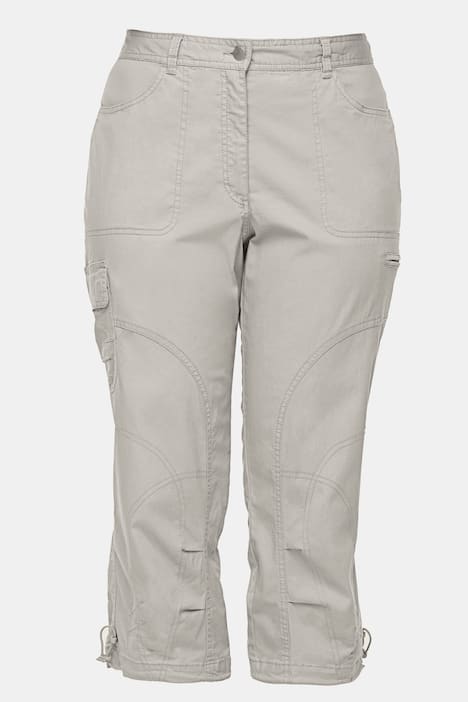 Seamed Cargo Pocket Crop Stretch Pants