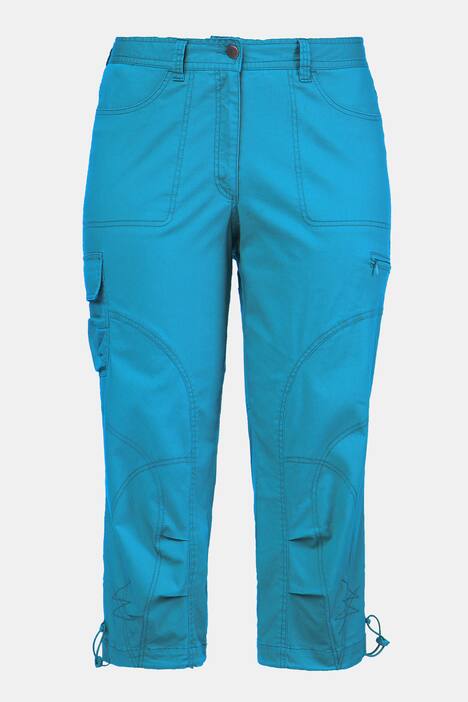 Seamed Cargo Pocket Crop Stretch Pants