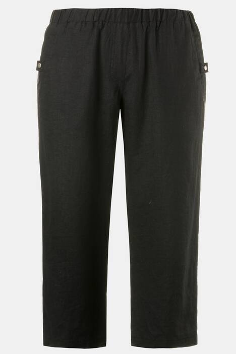 7/8-Leinenhose, elastischer Bund, Eingrifftaschen