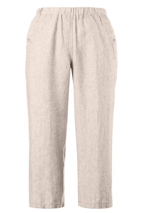 7/8 lněné kalhoty, elastický pas, přirozeně chladivý materiál