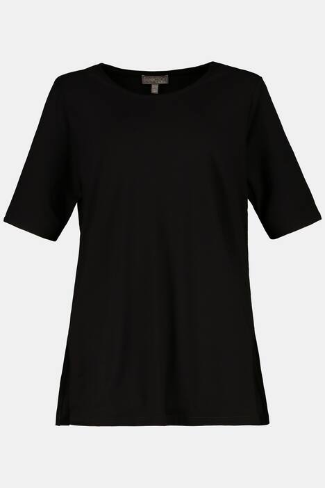T-Shirt, Seitenschlitze, Rundhals, Elasthan, selection