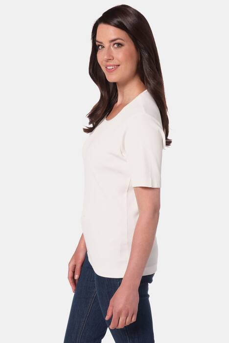 Shirt, antailiert mit Halbarm, Baumwoll-Rippjersey