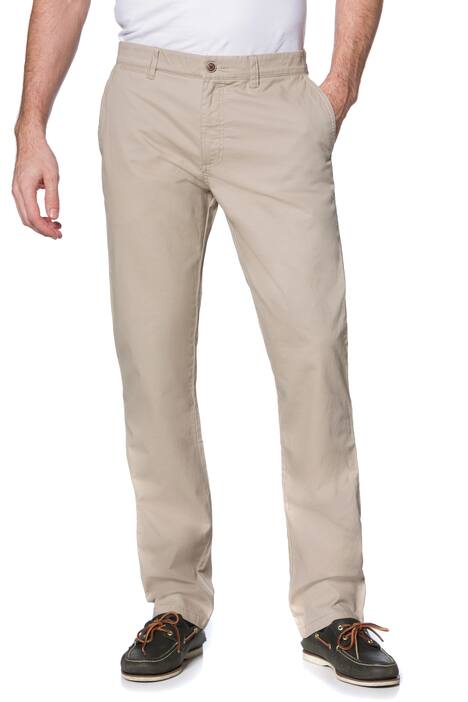Regular Fit Flat Front Front Button Zipper Stretch Chinos