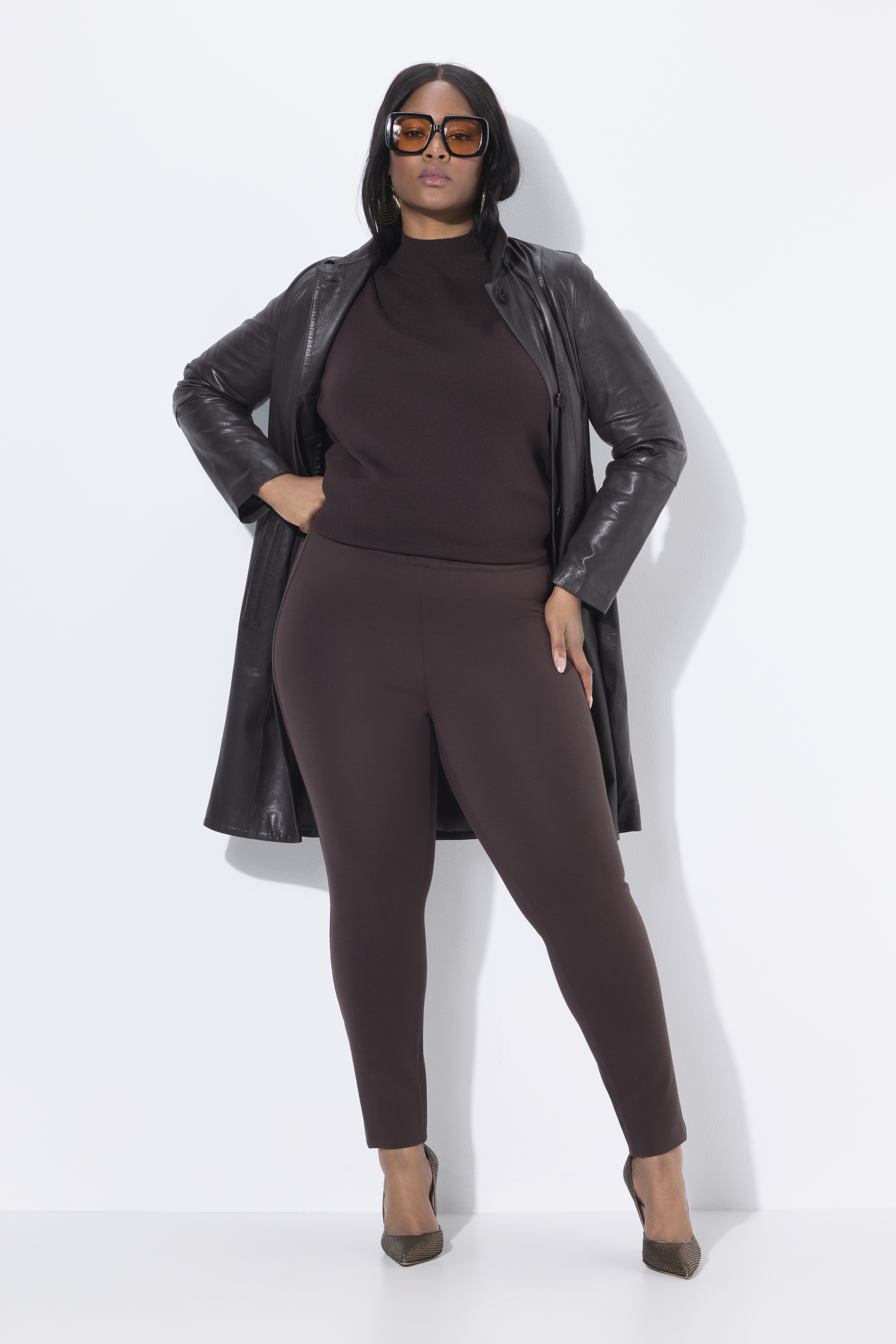 Punto-Hose Sienna, schmales Bein, Elastikbund