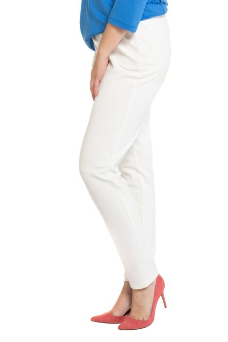 Broek, smalle pijpen, elastische band rondom