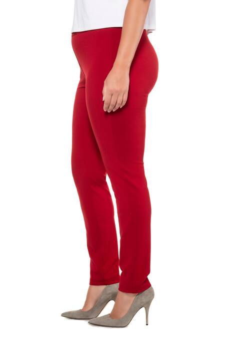 Broek, smalle pijpen, elastische band rondom