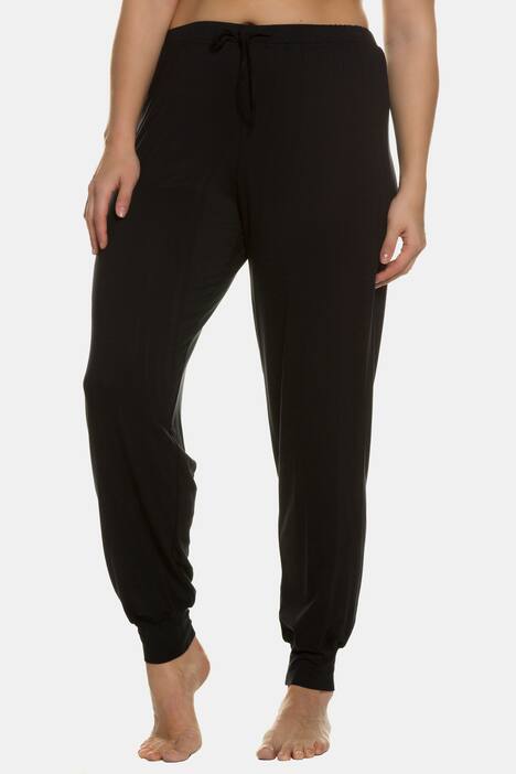Drawstring Stretch Knit Elastic Waist Ribbed Hem Joggers