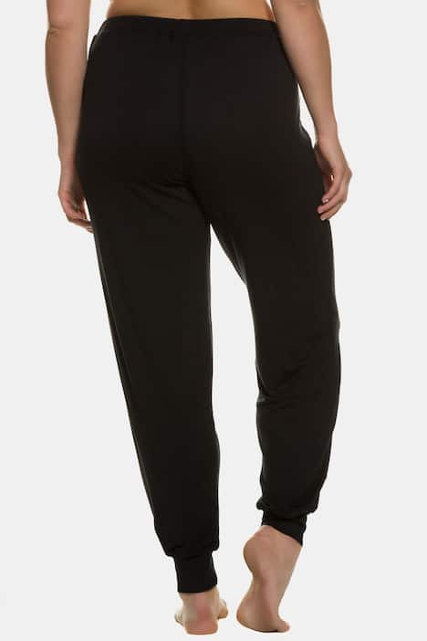 Drawstring Stretch Knit Elastic Waist Ribbed Hem Joggers