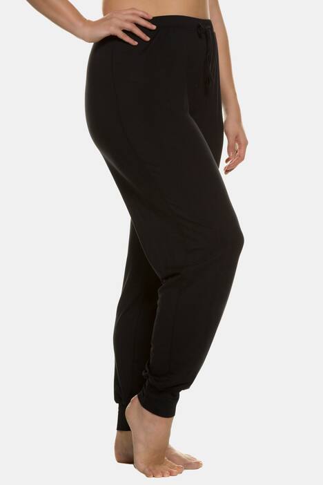 Drawstring Stretch Knit Elastic Waist Ribbed Hem Joggers