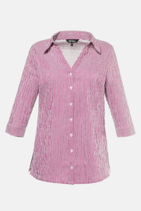 Bubblebluse, feine Streifen, bügelfrei, 3/4-Arm
