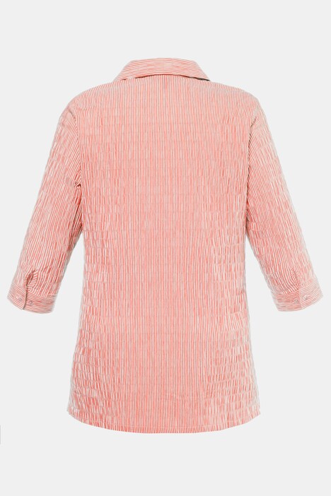 Chemise, crêpon, sans repassage, manches 3/4