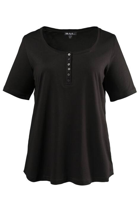 T-Shirt, Knopfleiste, Regular, Rundhals, Öko-Tex 100