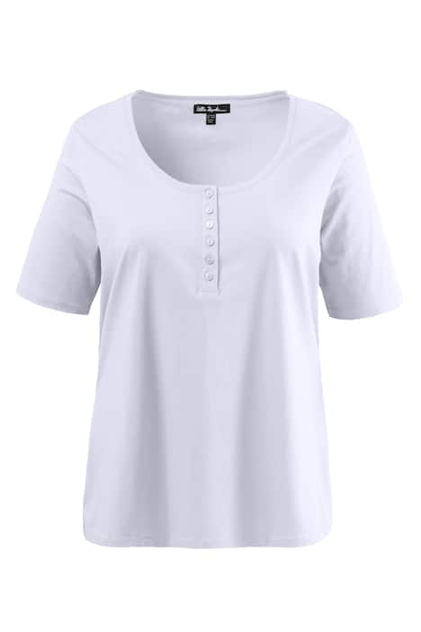 T-Shirt, Knopfleiste, Regular, Rundhals, Öko-Tex 100