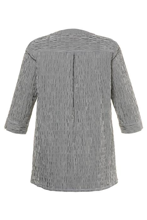 Stripe Pintuck Textured Button Front Blouse