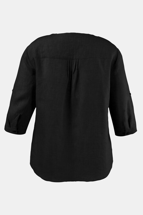 Bluse, 3/4-Ärmel, Leinen