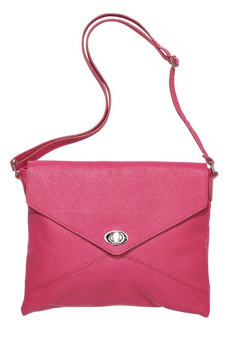 Handtasche, Echtleder, Envelop-Stil, längenverstellbarem Träger, Safety-Tasche mit Zipper