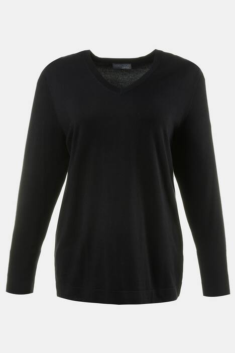 Basic-Pullover, breite Bündchen, edler Feinstrick, selection
