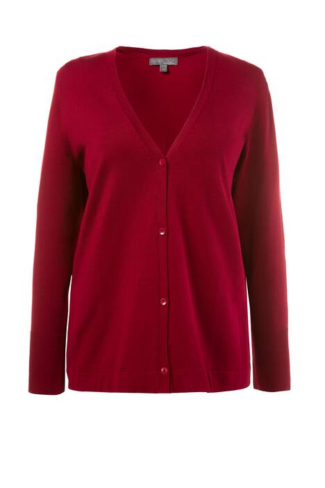 Cardigan, tiefer V-Ausschnitt, Feinstrick