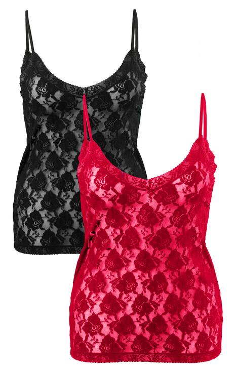 Hemdchen, 2er-Pack, transparente Spitze