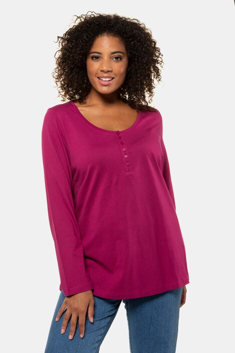Basic Shirt, Knopfleiste, regular, Langarm